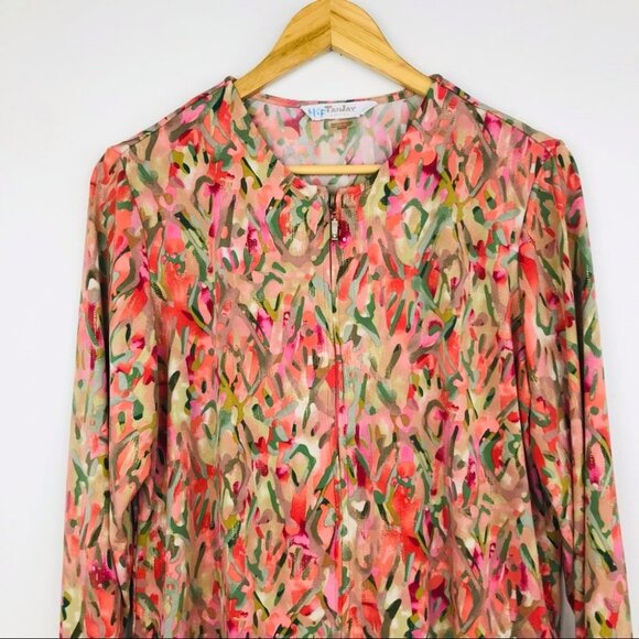 TanJay Multicolor zip up Jacket women size PM - Picture 3 of 12